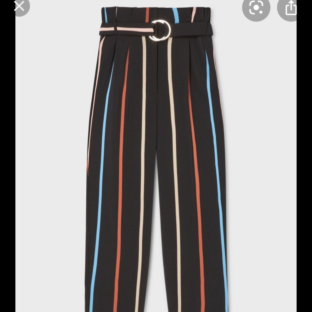 NWOT miss selfridge multi stripe paperbag trousers